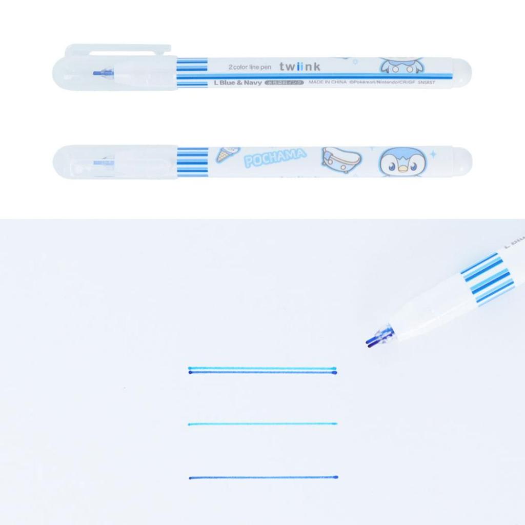 Pocket Monster Color Pen 2-color Line twiink 6-piece Set Poke Peace School Year Pokemon Sun-Star Bungu Semester Preparation Stationery Pens Character
