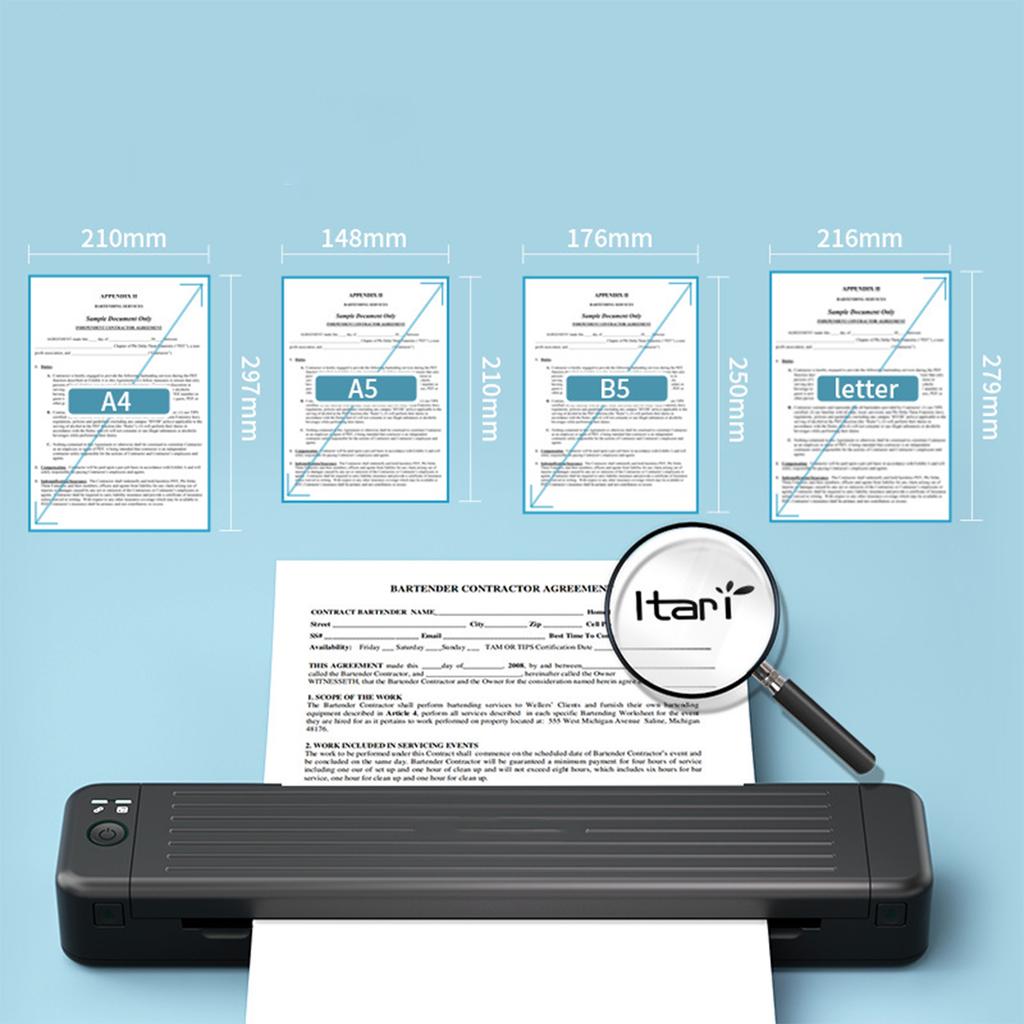 A5A4 taśma węglowa druk Bluetooth biuro mała przenośna drukarka termotransferowa A4