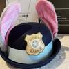 Cute Cosplay Hot New  Hat Rabbit Bowler Hat  Police Officer Judy Hat Adult Headband Headwear Hat Cute Gift
