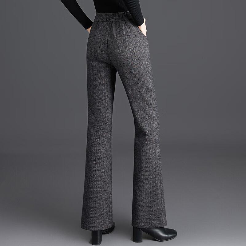 

Women s High-Waist Herringbone Micro-Flared Suit Pants XL