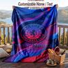 Flannel Blanket Rangers FC Print Custom Name Text Soft Throw for Sofa Bed