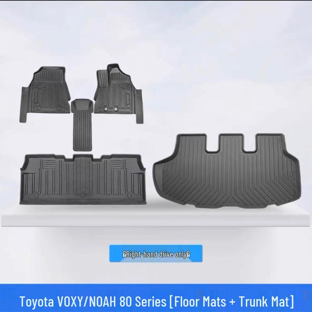 TPE Floor Mats for Right-Hand Drive Toyota Noah/Voxy 80, 3D Customized Interior Mats.