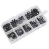 225pcs Collection of Manganeses Steel E Types Circlips for Professional Mechanics and Projects With Storage Box