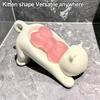 White Drainage Soap Dish Drainage Soap Dish Container Cat Design Toilet Soap Dish Drainage Feature Easy To Clean
