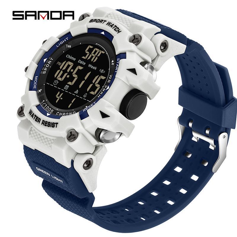 Sanda Student Sports Watch - Hot Selling Waterproof Multifunction with Snooze Alarm & Single Display.