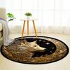 S Golden Wolf Round Rug Nonslip Area Rug Office Chair Mat Carpet For Living Room Bedroom Home Decor