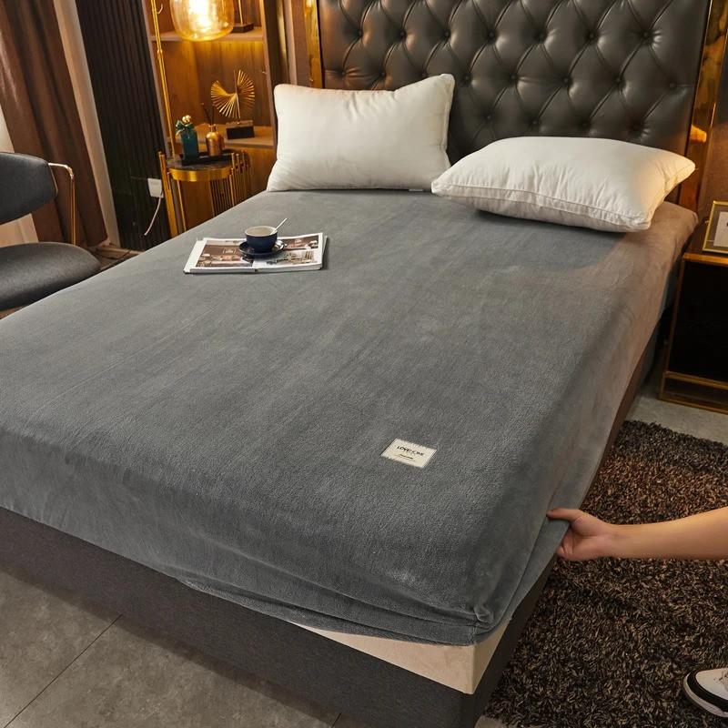 Truly Velvet Fitted Sheet Queen Luxury Super Soft Cozy Comfy Fleece Bottom with 12" Deep Pocket,Suitable for Fall Winter and Spring, No Pillowcases