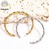 European-American Cross-border Titanium Twist Braid C-Shaped Bangle: Light, Luxurious, Versatile, and Vacuum Gold-Plated Bracelet.