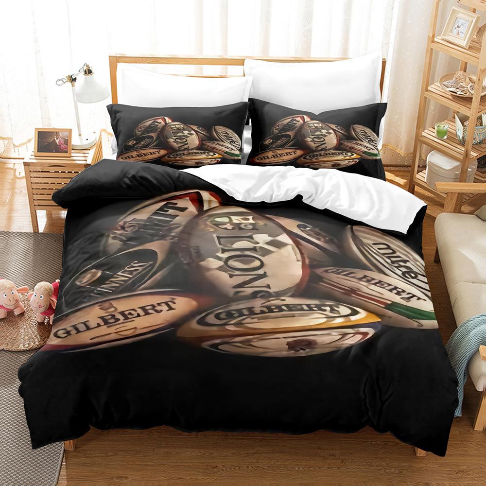 Sports Ball Printing Bed Three-Piece 3D Digital Printing Kit Grinding Quilt Cover
