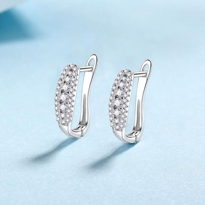 New Sterling Silver Earrings Inlaid with Moissanite Earrings for Women, Versatile, Simple and Personalized Earrings