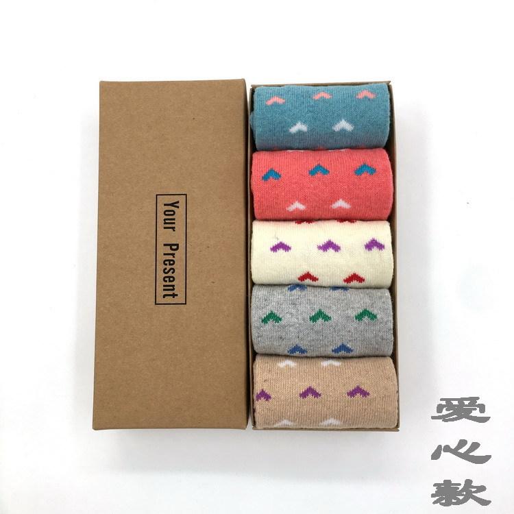 Wool Socks Boxed Winter Warm Socks for Women Thickened Medium Gift Box Socks Men's Wool Socks Boxed