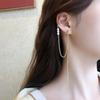 Women's Daily Pearl Chain Long Ear Cuff Earrings