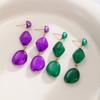 Colorful Irregular Resin Drop Earrings Three Tier Geometric Dangle Earrings for Women