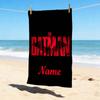 Custom Name Batman Night Stylish Digital Printing Beach Towel Quick‑Drying Absorbent Blanket for Beach Pool Gym Travel