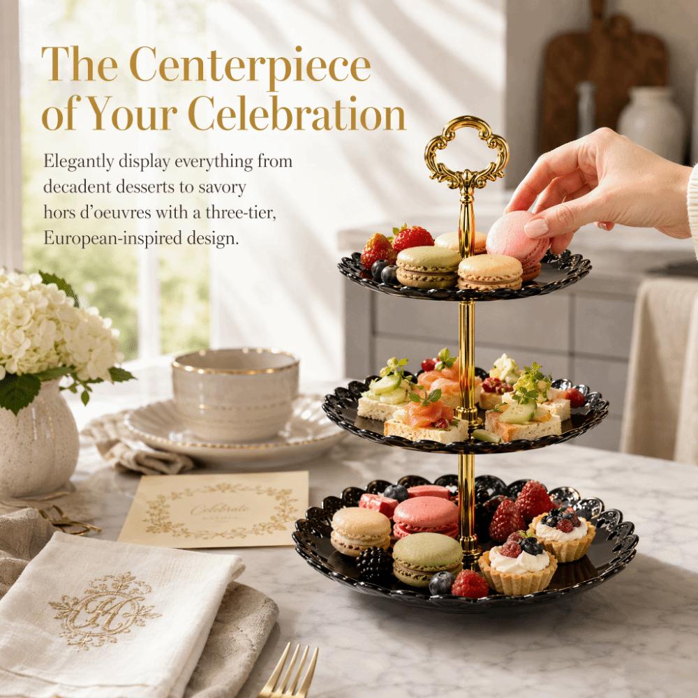 Removable Fruit Tray Rack 3 Tier Pastry Stand Versatile Dessert Plate Stand  Party Food Server