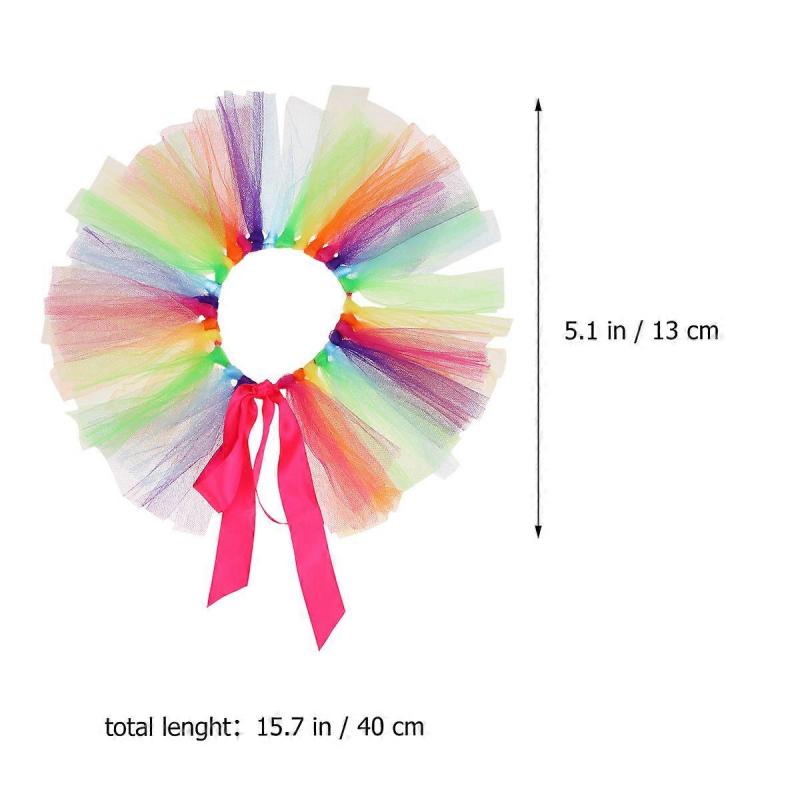 Pet Clothes Dog Gauze Skirt Rainbow Color Dress with 1Pcs Party Tutu