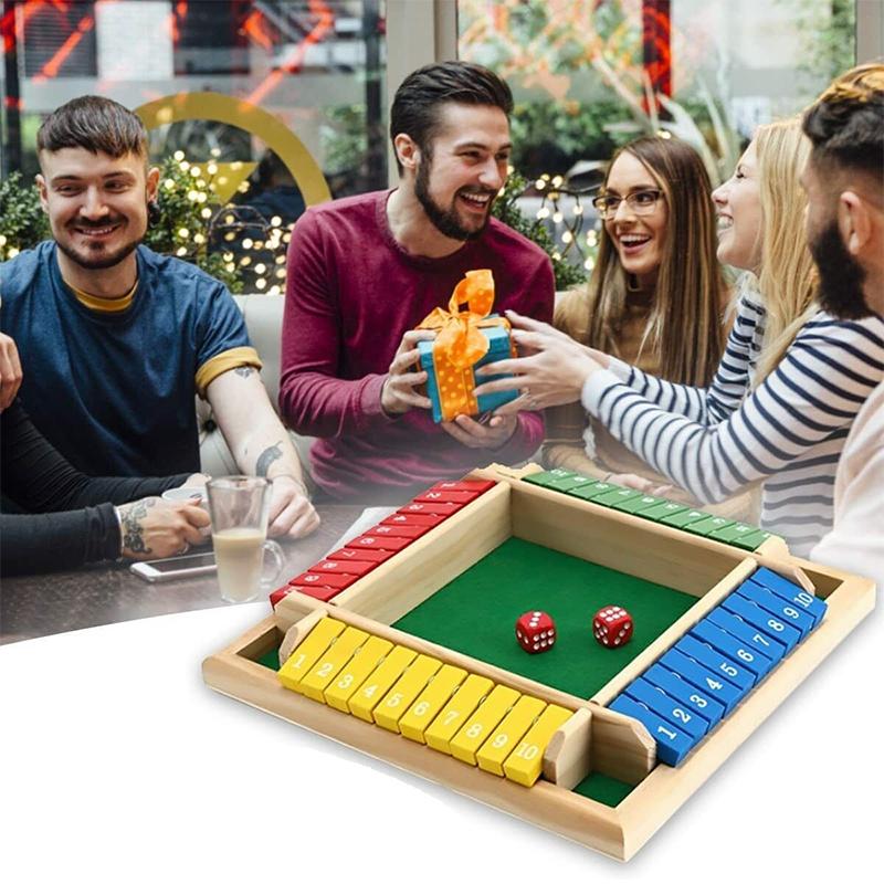 Numbers 4sided 110 Shut The Box Dice Board Game Drinking Party Family Toys