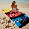 Custom Name Car Adventure Stylish Digital Printing Beach Towel Quick‑Drying Absorbent Blanket for Beach Pool Gym Travel