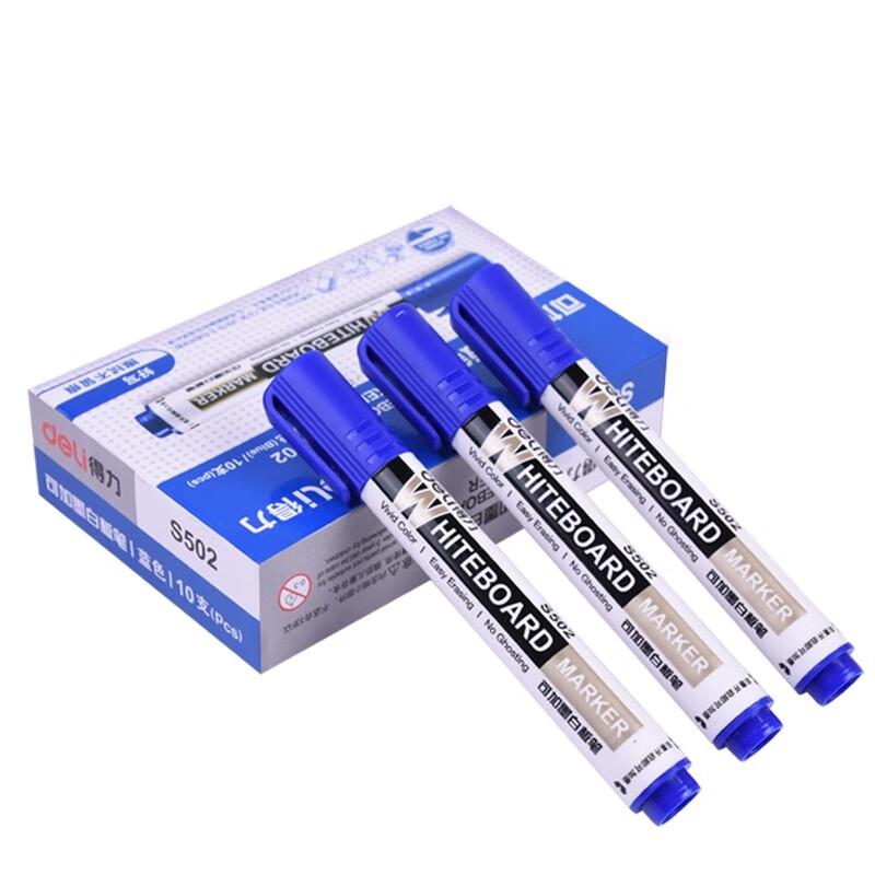 Deli S502 Refillable Blue Whiteboard Markers