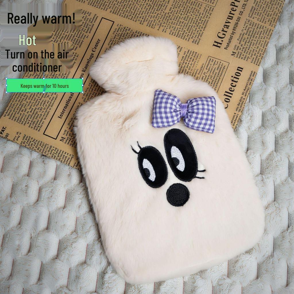 Bolsa de Água Quente Grande Capacidade à Prova de Explosão Desenho Animado - Aquecedor de Mãos, Pés e Barriga de Pelúcia para o Inverno