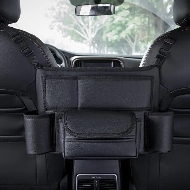 Multifunction Car Handbag Holder Between Seats Organizer Storage Box Leather Large Capacity Car Purse Tissue Cup Phone Pocket