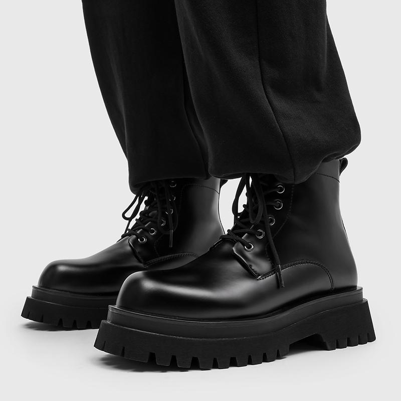 Fashion New autumn winter men's leather shoes Retro and high-quality minimalist styles business and work Daily office Thick soled boots