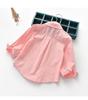 Girls' White Long Sleeve Shirt - Korean Style, 2025/2026 Spring/Autumn Collection