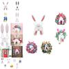 Easter Bunny Wreath Decor For Door Colorful And Durable