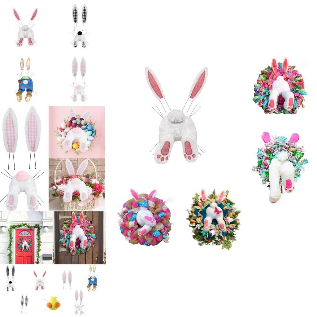 Easter Bunny Wreath Decor For Door Colorful And Durable