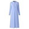 Vorherbst Neue einfarbige Kleider für Damen Baumwolle Langarm schlicht übergroß Maxi lang Kleid Freizeit Sommer lockeres Kleid