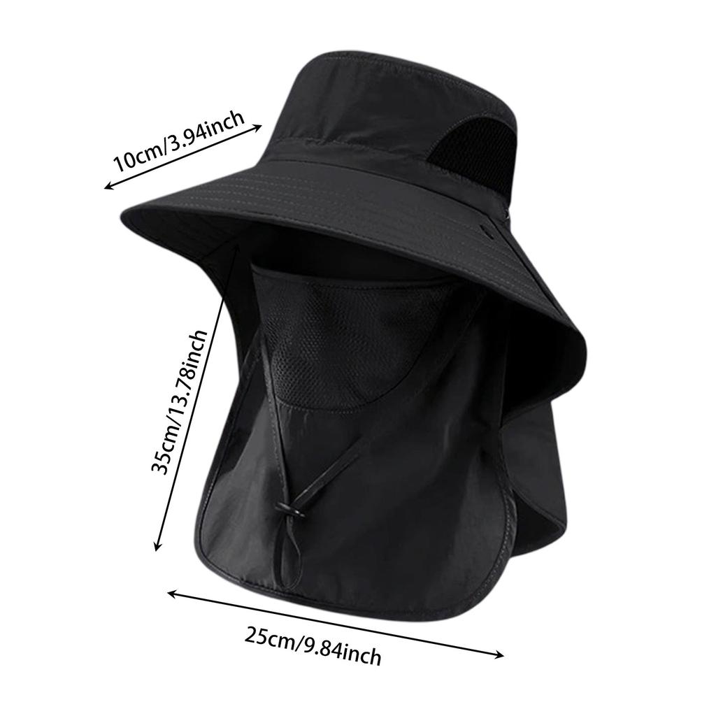 Outdoor Sun Hat UV Protection Hunting Fishing Cap for Men Women Hiking Camping Visor Bucket Hat Neck Flap Fisherman Hat