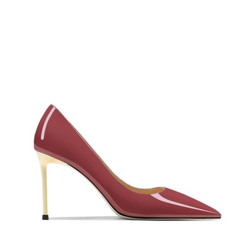 Fashion Temperament Stiletto Single Shoes Autumn New Pointed Toe Patent Leather Slip Non-slip High Heels