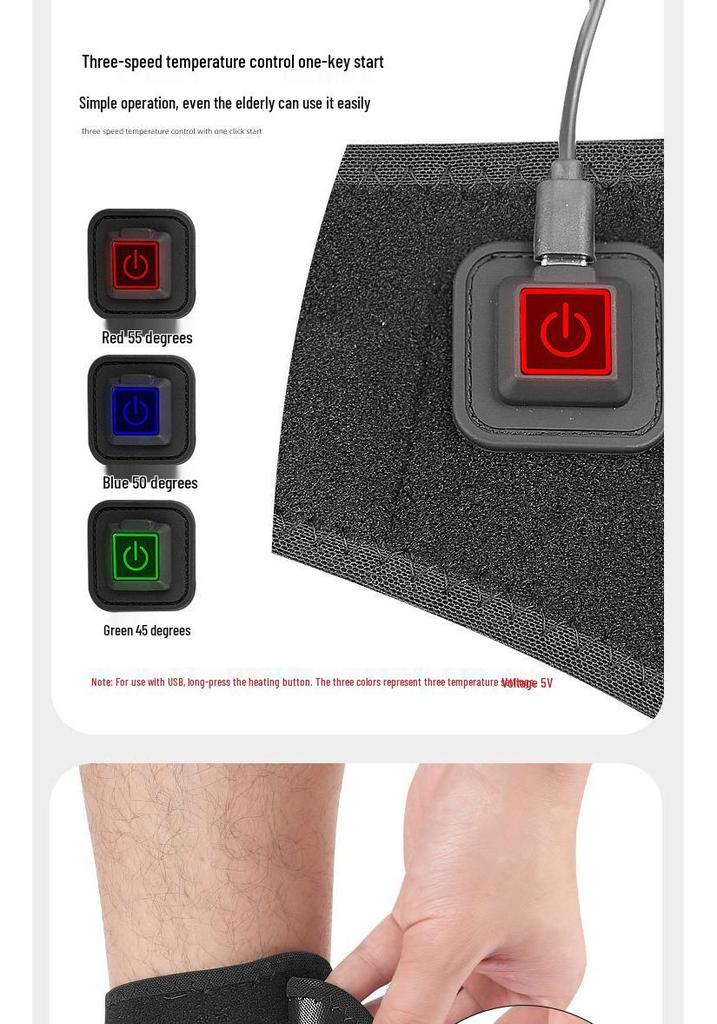 Smart USB Electric Heating Wrist & Ankle Brace - Constant Temperature Foot Warmer for Men & Women