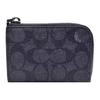 New COACH SignatureCanvas Coated Canvas Key Pouch Mini Women's Charcoal CW357-QBMI5