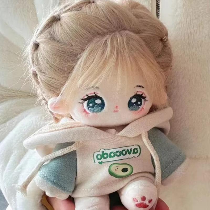 20cm Cute Cotton Doll Plush Toys Orchid Pattern Girl Stuffed Super Star Figure Dolls Baby Wearable Clothing Dress Up Kids Gift