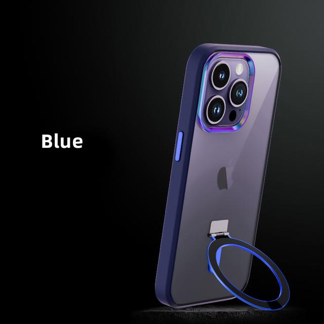 

Роскошный держатель для телефона, прозрачный чехол для телефона Hd для Iphone 14, 13, 12, 11 Pro Max, магнитный акриловый алюминиевый магнит с беспроводной зарядкой, чехол For iPhone 13 синий