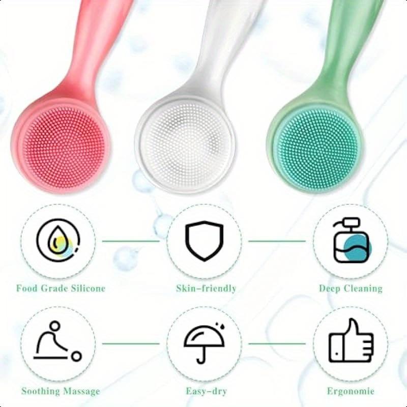 Cleansing Brush Face Scrubber Exfoliating Skin Care Tools Manual Facial Cleaner Silica Gel Massage Body