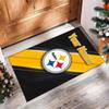Pittsburgh Steelers Crystal Velvet Rug, Custom Name Text Personalized Non‑Slip Floor Mat for Home Decor Gift