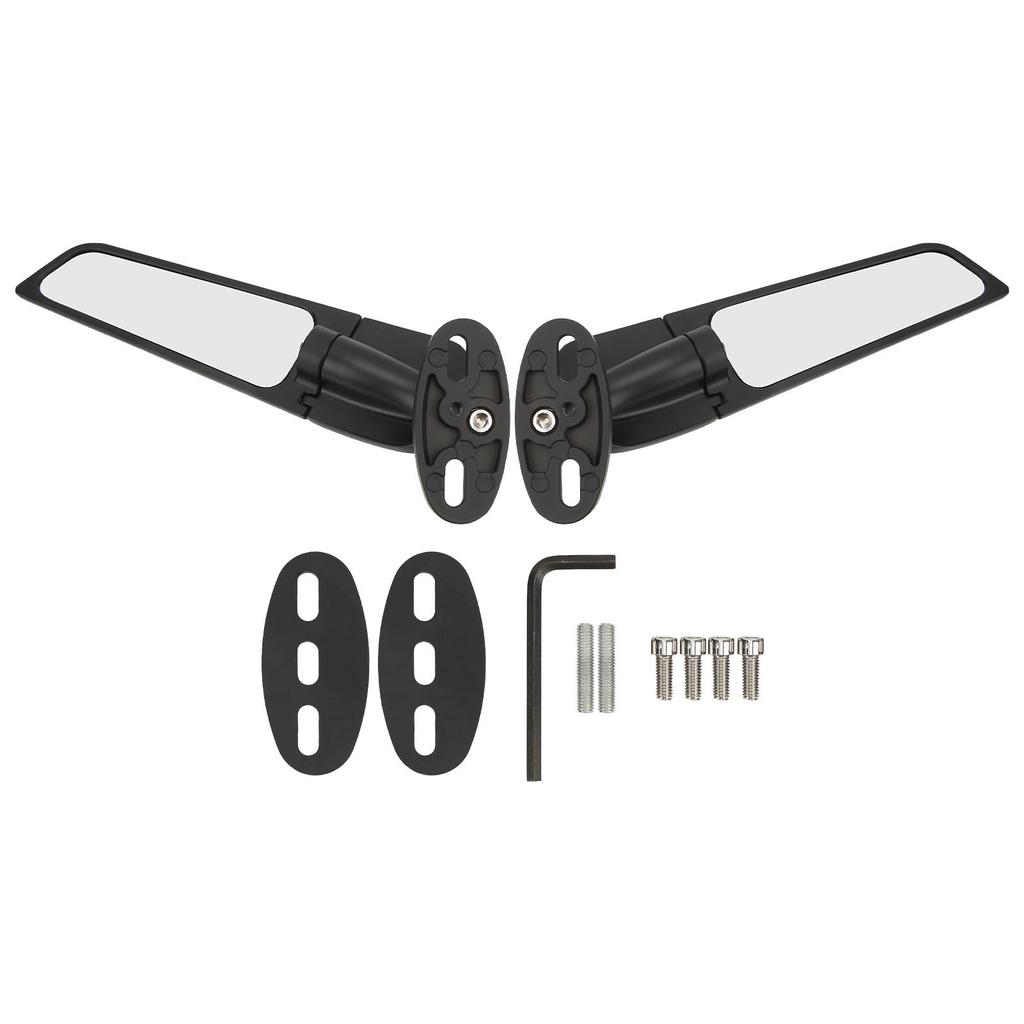 2pcs Motorcycle Wind Wing Mirror Multi Angle Adjustable Rotating Rear View Mirror Replacement for