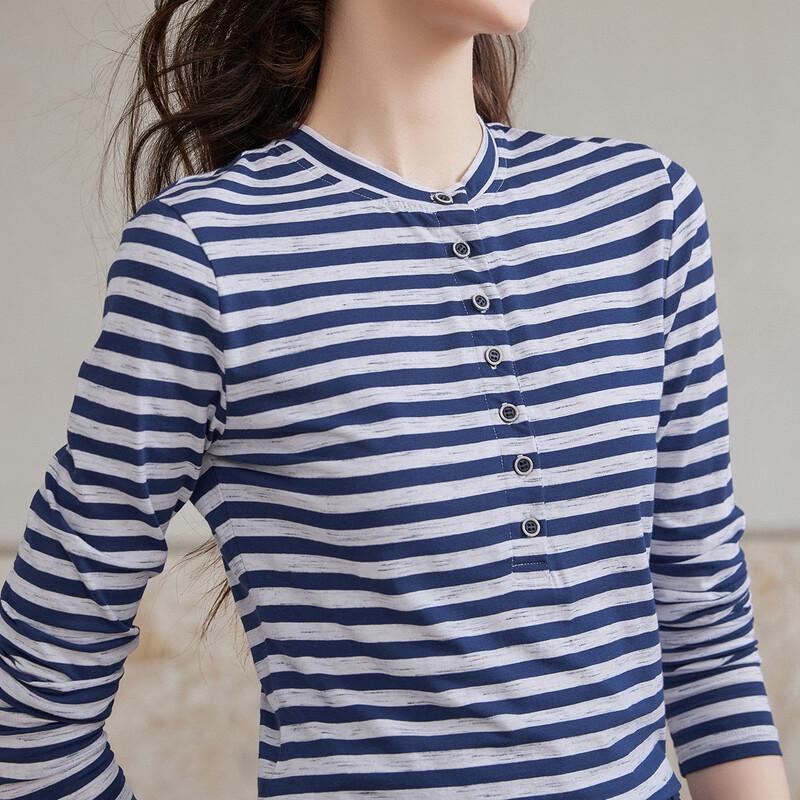 Women's Retro Contrast Stripe Long Sleeve T-Shirt