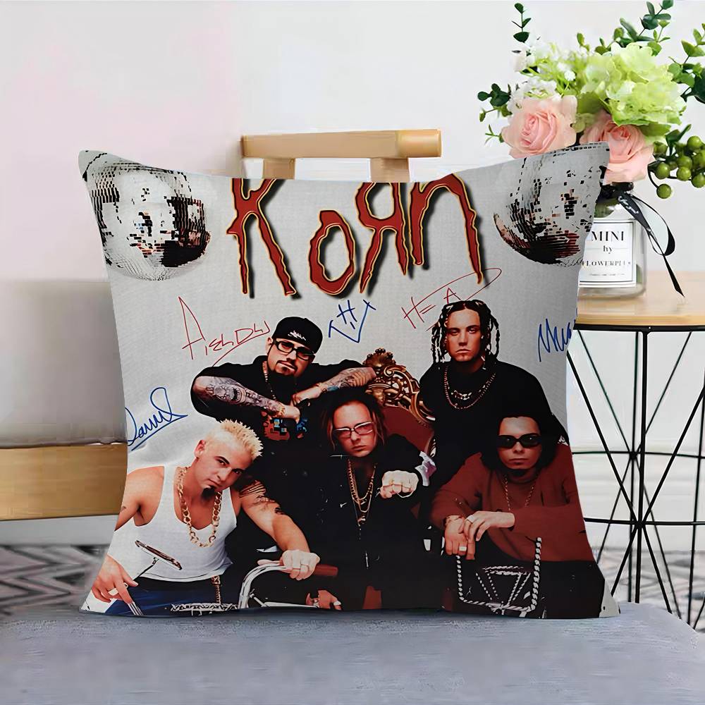 Vintage Rock Band KORN Pillow Gift Home Office Decoration Pillow Bedroom Sofa Car Cushion CoverPillow Case
