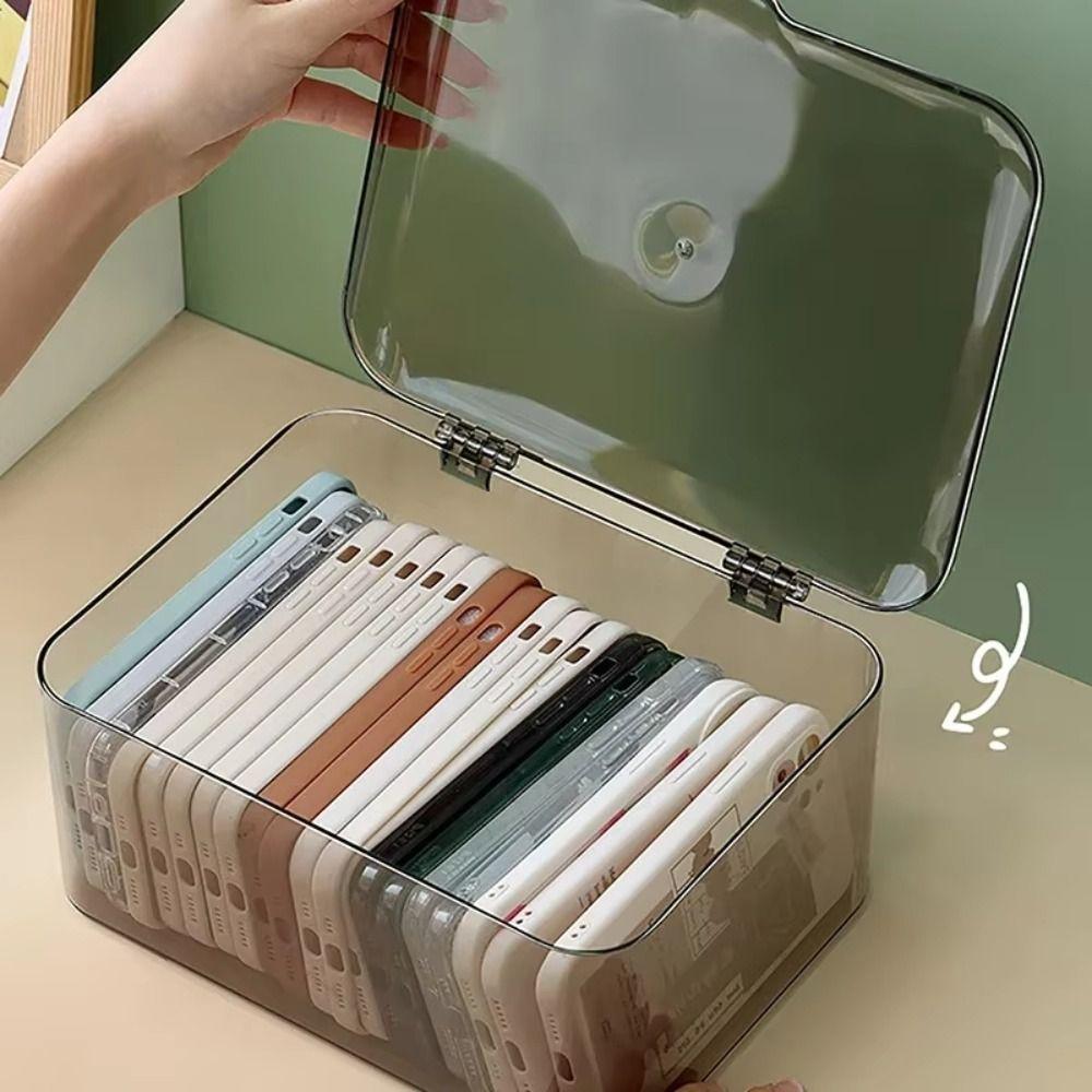 Acrylic Sundries Storage Basket Transparent Desk Organizer New Phone Case Organizer