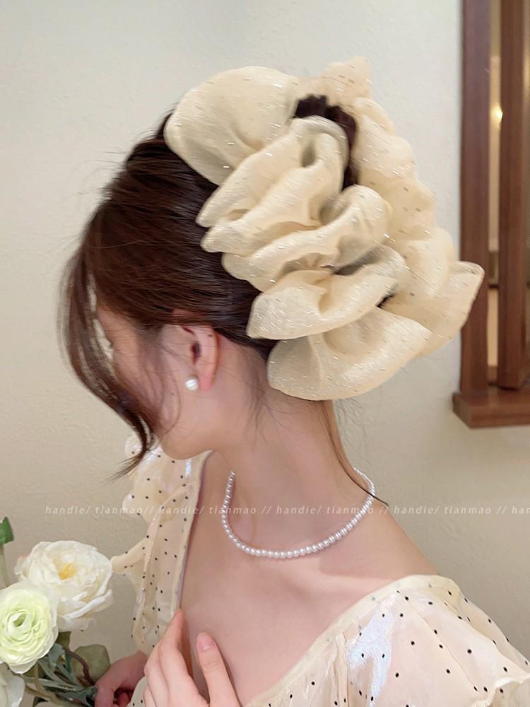 Luxury Starry Sky Rhinestone Bow Hair Clip - Volumizing Shark Clip Accessory