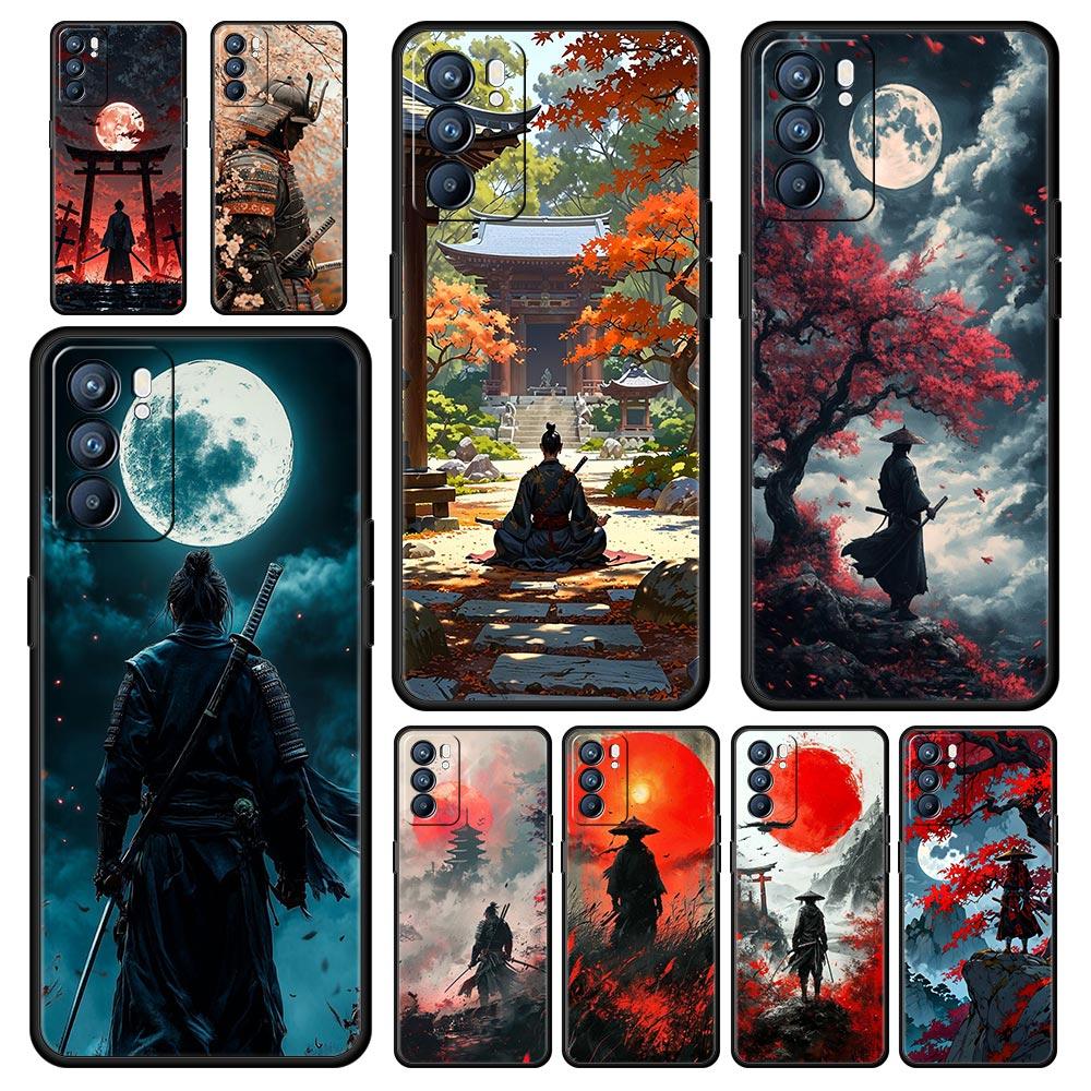 Japanese Bushido Samurai Case For Oppo Reno13 Reno12 Reno11 F Reno10 Pro A54 5G Find X5 A53 A52 A9 A17 4G A79 A80 A98 Cover