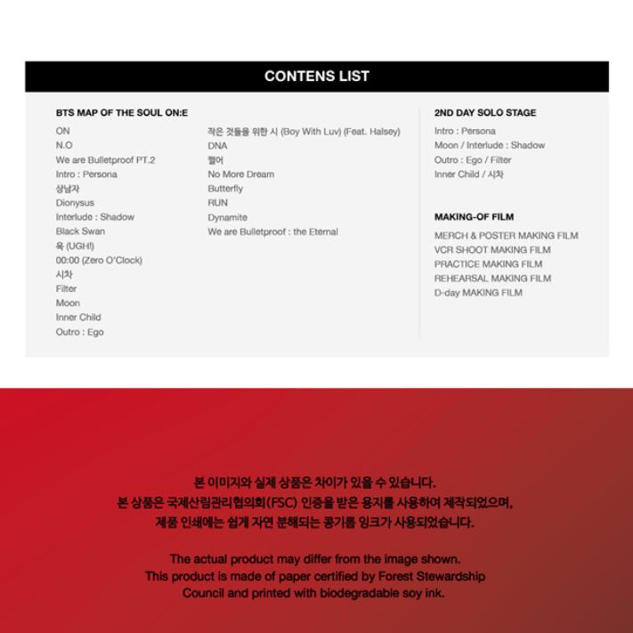 2025 FESTA BTS MAP OF THE SOUL ON:E DC