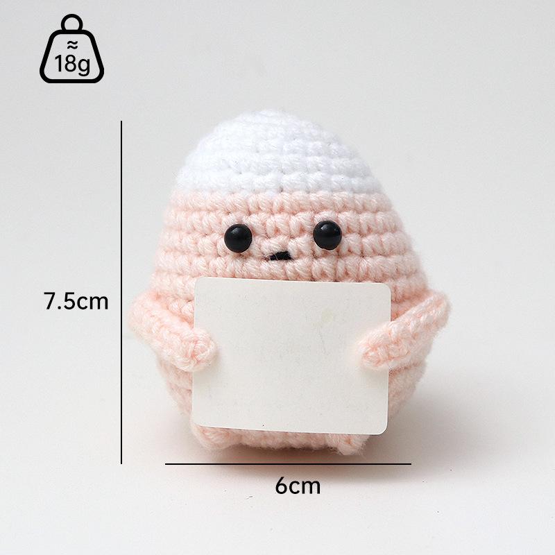 

Positive Crochet Hedgehog Doll With Affirmation Card Home Room Decoration Funny Handmade Plush Doll Ornaments Christmas Gifts (As shown-30507)-