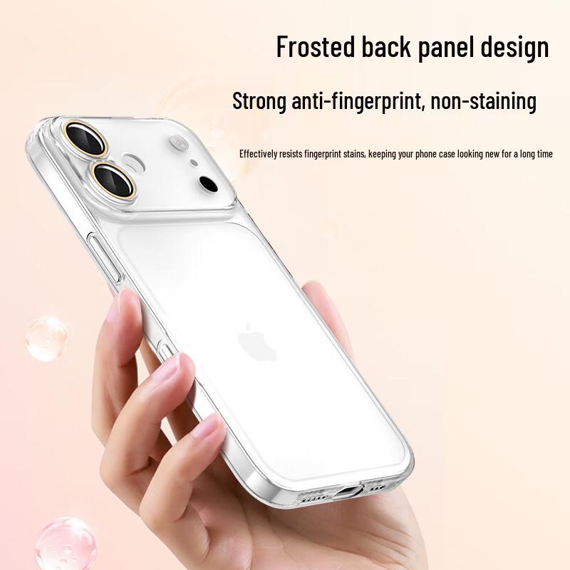Baizou Ultra-Thin Frosted Transparent iPhone Case with Integrated Glass Lens Protector