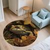 Frog and Leaves Pattern Round rug,Carpet Rug for Living Room Bedroom Sofa Playroom Decor,Non-slip Floor Mat,Holiday Gifts and Birthday Gifts