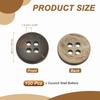 Natural Coconut-shell Four-hole Wooden Buttons, Handmade Sewing and DIY Decoration for Shirts, Brown Color. 100PCS