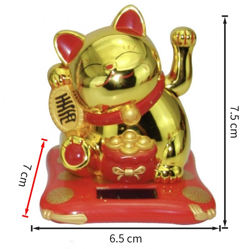 Solar Lucky Cat Toy Welcoming Waving Beckoning Fortune Figurines Miniatures For Home Decor Solar Car Decoration Accessories